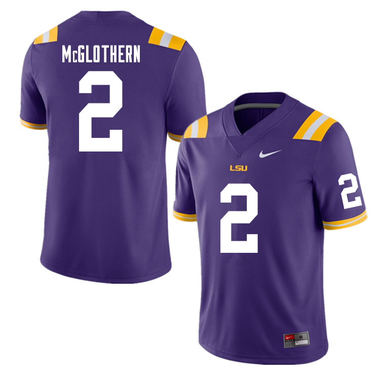 Men #2 Dwight McGlothern LSU Tigers College Football Jerseys Sale-Purple